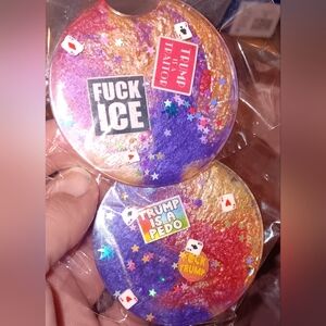 F-trump, F-ICE, Trump Is A Pedo - Round Multicolor Coasters